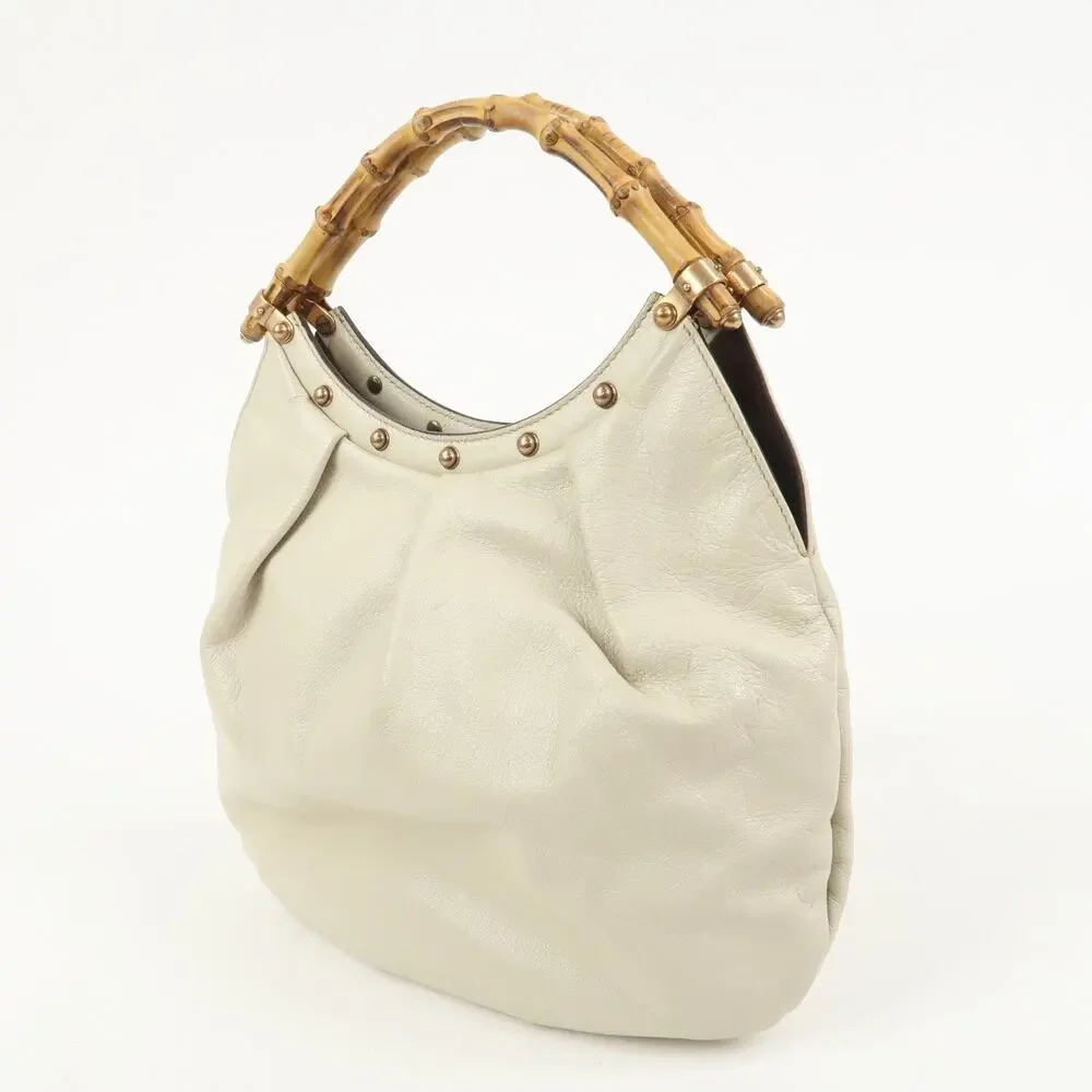 Gucci Bamboo Leather Handbag Beige